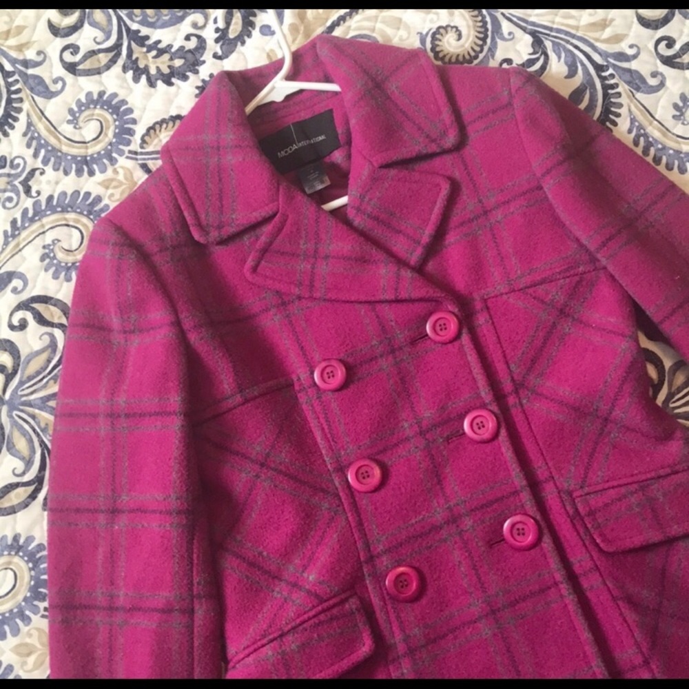 Women’s Moda International Peacoat - Plaid